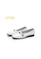 Beyaz Kadın Düz Ayakkabı Bahar Yeni Hakiki Deri Kadın Rahat Ayakkabılar Büyük Boy Rahat Anne Ayakkabısı Kadın