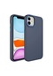 Noktaks - iPhone Uyumlu 11 - Kılıf Metal Çerçeve Ve Buton Tasarımlı Silikon Luna Kapak - Petrol Mavi