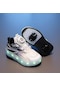 Weichuang01 Heelys Ayakkabı Yanıp Sönen Işık Paten Çocuk Spor Siyah