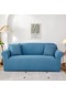 Mavi Elastik Kanepe Kapakları Oturma Odası İçin Geometrik Koltuk Örme Mısır Izgara Kumaş Kanepe Slipcovers Sandalye Koruyucu Ev Dekor 1 Seat 90-140cm