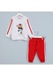 Erkek Çocuk Ayıcık Desenli Sweat Takım - 11577 - Kırmızı-Kırmızı