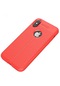 Noktaks - iPhone Uyumlu Xs Max 6.5 - Kılıf Deri Görünümlü Auto Focus Karbon Niss Silikon Kapak - Kırmızı