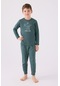 Erkek Çocuk Yeşil Uzun Kol Pijama Takım Yeşil