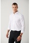 Avva Erkek Beyaz Klasik Yaka Armürlü Slim Fit Gömlek A41y2033