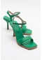 Luvishoes Novel Yeşil Cilt Kadın Topuklu Ayakkabı