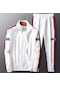 Erkek İlkbahar ve Sonbahar Moda Spor Giyim Eşofman Takımı - Beyaz