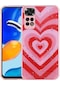 Ekılıf - Xiaomi Redmi Note 11 Global Uyumlu - Kılıf Simli Desenli Kamera Korumalı Parlak Popy Kapak - Kalp