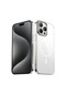 Noktaks - iPhone Uyumlu 15 Pro - Kılıf Kablosuz Şarj Destekli Şeffaf G-glass Magsafe Kapak - Gümüş