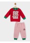 Minnie Mouse Lisanslı Kız Bebek Sweatshirt ve Pantolon 2'li Takım 19993 - Kırmızı