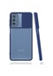 Kilifolsun Samsung Uyumlu Galaxy M52 Kılıf Slayt Sürgülü Arkası Buzlu Lensi Kapak Lacivert