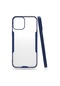 Kilifone - İphone Uyumlu İphone 12 Mini - Kılıf Kenarı Renkli Arkası Şeffaf Parfe Kapak - Lacivert