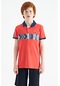 Tommy Life Coral Şerit Baskı Detaylı Pola Yaka Standart Kalıp Erkek Çocuk T-shirt - 11162 Mercan