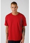 Maraton Sportswear Comfort Erkek Bisiklet Yaka Kısa Kol Basic Kırmızı T-Shirt 19917-Kırmızı