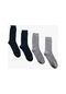Koton Basic 4'lü Soket Çorap Seti Geometrik Desenli Gri 3wam80060aa 3WAM80060AA040
