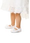 Kiko Kids Cırtlı Fiyonklu Kız Çocuk Babet Ayakkabı Ege 200 Rugan Beyaz
