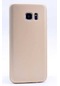 Mutcase - Samsung Uyumlu Galaxy S7 Edge - Kılıf Mat Renkli Esnek Premier Silikon Kapak - Gold