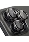 İphone 15 Pro/15 Pro Max Uyumlu Kamera Koruma Lens Koruyucu Temperli Cam Mercek Lens - Siyah