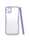 Mutcase - İphone Uyumlu İphone 11 Pro - Kılıf Kenarı Renkli Arkası Şeffaf Parfe Kapak - Mor