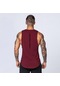 Bordo Muscleguys Erkek Geniş Omuz Spor Kolsuz Tişört Bol Fitness Eğitim Yeleği Spor Giyim