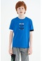 Tommy Life Saks Kol Ucu Renkli Detaylı Baskılı Oversize Erkek Çocuk T-shirt - 11137 Saks
