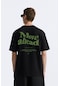 The Champ Clothing Bisiklet Yaka Move Ahead Yazılı Kordinat Baskılı Oversize Siyah Erkek T-shirt Siyah