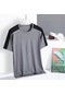 L-5xl Yaz Buz Ipek Hızlı Kuru Spor T-shirt Kamp Yürüyüş Balıkçılık Kısa Kollu Gömlek Adam Rahat Gevşek Yuvarlak Boyun Spor Salonu Spor Üstleri Gri
