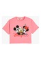 Koton Crop Oversize Tişört Minnie Ve Mickey Mouse Baskılı Lisanslı Pembe 3skg10554ak 3SKG10554AK255