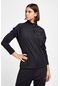 Kadın Antrenman Fermuarlı Sweatshirt 25b-2041 Siyah