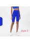 2024 Yeni 35 Renkler Yoga Pantolon, Yüksek Bel Dikişsiz Tayt, Tayt Spor Kadın Bright Blue - Shorts L Mavi