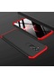 Mutcase - Huawei Uyumlu Mate 20 Lite - Kılıf 3 Parçalı Parmak İzi Yapmayan Sert Ays Kapak - Siyah-kırmızı