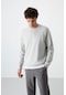 Tommy Life Taş Basic O Yaka Rahat Form Erkek Sweatshirt - 88053 Taş