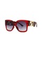 Kare Kalın Çerçeve Güneş Gözlüğü Kadın Büyük Boy Gözlük Lunette Femme Lüks Marka Güneş Gözlüğü Vintage Shades Oymak Şarap Kırmızı&grı