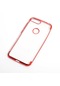 Tecno - Alcatel 1s - Kılıf Dört Köşesi Renkli Arkası Şefaf Lazer Silikon Kapak - Kırmızı