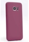 Mutcase - Samsung Uyumlu Galaxy S7 Edge - Kılıf Mat Renkli Esnek Premier Silikon Kapak - Mürdüm
