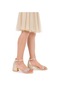 Kiko Kids Nobe Günlük Kız Çocuk 4 Cm Topuklu Sandalet Ayakkabı Altın Altın