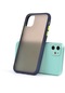 Mutcase - İphone Uyumlu İphone 11 - Kılıf Arkası Mat Buzlu Kenarı Renkli Düğmeli Fri Silikon - Lacivert