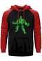 Hulk City Kırmızı Renk Reglan Kol Kapşonlu Sweatshirt