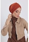 Fularlı Bone Türban,b-81rb Kiremit
