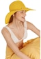 Kadın Sarı Deniz Kabuklu Geniş Plaj Şapkası-20286 - Std