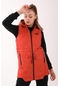 Maraton Sportswear Regular Kadın Kapşonlu Kolsuz Basic Kiremit Yelek 20371-kiremit