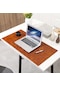 Cbtx Ev Ofis İçin Kaymaz Büyük Masa Pedi Fare Mat Yağlı Balmumu Dana Derisi Deri Oyun Mousepad, 40x30cm - Kahverengi