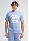 Marc Mavi Bisiklet Yaka Baskılı Standard Fit Erkek Tshirt Mavi