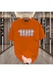 New York X Baskılı Siyah Tshirt Turuncu
