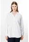 Ekol Kadın Coton Gömlek 1558 Beyaz