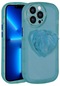 iPhone Uyumlu 12 Pro Kılıf Kamera Korumalı Pop Soketli Renkli Lopard Ofro Kapak - Mavi
