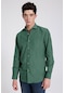D's Damat Slim Fit Armürlü İtalyan Yaka Gömlek Yeşil 5HF02ORT08185