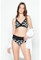C&city Yüksek Bel Toparlayıcı Bikini Takım 3146 Siyah/beyaz-siyah/beyaz