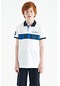 Tommy Life Beyaz Şerit Baskı Detaylı Pola Yaka Standart Kalıp Erkek Çocuk T-shirt - 11162 Beyaz