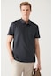 Avva Erkek Antrasit Örme Standart Fit Normal Kesim 3 Çıt Çıtlı Polo Yaka T-Shirt E001033