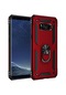 Noktaks - Samsung Galaxy Uyumlu Galaxy S8 Plus - Kılıf Yüzüklü Çift Katman Zırh Tank Vega Kapak - Kırmızı